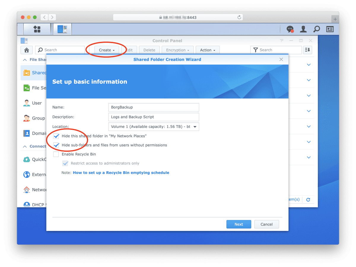 synology backup shared folder